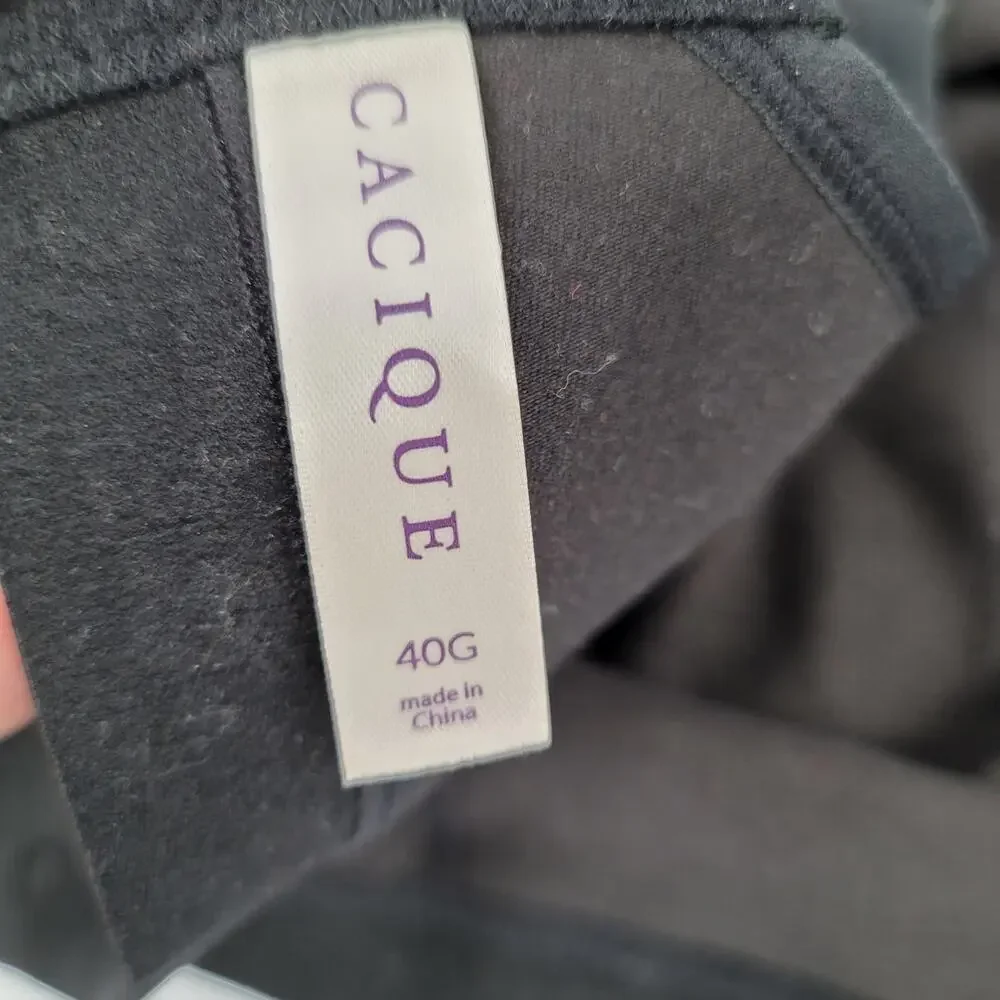 Cacique Cotton Unlined No-Wire Bra Size 40G NWOT Black